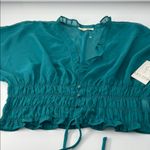 Lily Star  Teal Blouse with Ruffle Details Photo 2