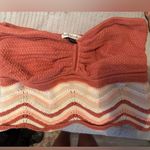 American Eagle  Outfitters Orange and White Crop Top Crochet Photo 0