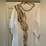 Elegant White with Gold beading maxi beach dress or Kaftan Made in India Size undefined Photo 2
