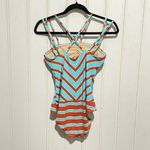 Anthropologie  Allihop Chevron Strip Maillot One Piece Swimsuit Size M 300 Photo 12
