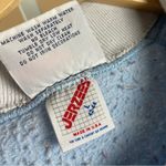 Vintage Morning Sun Large 1990's Sweatshirt Collared Flowers Made in USA Blue Photo 10