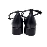 Arezzo Black Slingback Leather Chloe Ankle Strap Low Block Heel Pumps Size 7.5 B Photo 6