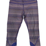 Lululemon  Run‎ Inspire Crop II Luxtreme Purple Pink Striped Yoga Running Size 6 Photo 0