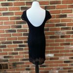 Free People Black Lace Dress Sz XS Short Sleeve Black Knit Dress Goth Emo Dress Photo 3