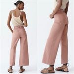 ZARA  Premium Marine Straight Wide Leg Jeans in Dusty Rose Pink Photo 2