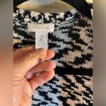 Chico's CHICO’s black&white open front sweater w fringe Photo 1