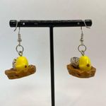 Baby chicken chick earrings baby bird earrings Photo 3