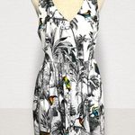 Milly  Isadora tropical birds sleeveless fitted gathered skirt racerback dress 2 Photo 11