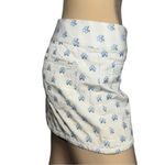 Alice + Olivia Vintage Size 6 Ivory Embroidered Blue Bows Y2K Ultra Mini Skirt Photo 2