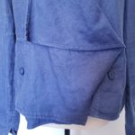 FOR THE REPUBLIC Linen Womens Blouse Sz 8 Lagenlook Asymmetric Scandi Blue Artsy Photo 2