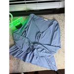 Altar'd State Women's Blue Eyelet Peplum Blouse Size L Long Sleeve Photo 6