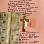 The Cross in My Pocket Christian Poem Card Jesus Crucifix Charm Pendant Gold Photo 1