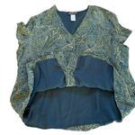 Jones New York  Silk Floral Paisley Blouse Lined V Neck Button Front Womens 18W Photo 4