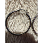 Vintage Sterling Silver Earrings Hoops Laser Etched Statement Pierced Western Photo 5