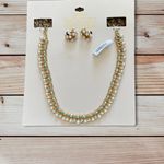 Badgley Mischka NWT Badgley Mushka  Pearl Turquoise Necklace Set Rhinestone Wedding Photo 5