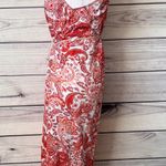 Lucky Brand Red & White Paisley Patterned Maxi Dress Photo 5
