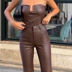 ZARA faux Leather Pants With Slit Photo 0