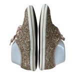 Keds Kate Spade Rose Gold pink Glitter Sneakers Size 7 Satin Laces Women Tie Photo 4