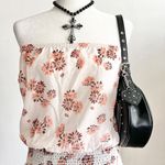 Vintage Floral Tube Top Y2K 2000s Coquette Cottagecore Fairycore Small Photo 0