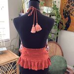 Lucky Brand NWT  Burnt Brick Crochet Open Back Halter Top Photo 2