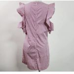 J. McLaughlin J.‎ McLaughlin Pink Striped Ruffle Cold Shoulder Crew Neck Dress Size XL Photo 7