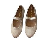 Aerosoles NWT Aerosols Comfortable Women's Mary Jane Flats in Gold Metallic Knit Fabric Photo 1