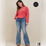 Torrid Crinkle Gauze Relaxed Embroidered Blouse Women's Size 1X Photo 2