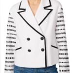 Karl Lagerfeld  Paris Womens Studded-Sleeve Jacket - Soft White XS $249 Photo 0