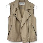 Cupcakes & Cashmere| XS | Faux Leather Tan Vest Moto Sleeveless Women's Photo 0
