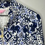 Lilly Pulitzer Skipper Popover Bright Navy Tons of Fun Half Zip Size L Photo 4