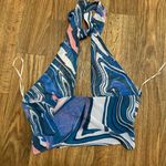 Princess Polly Womens Halter Top Size 6 Bust 36” Blue Purple White Swirl Mesh Photo 3