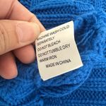 Royal Blue Ribbed Mock Neck Cropped Sweater Bell Sleeve Buffalo Bills WomenSmall Photo 7