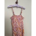 SO  Small Ruched Orange Purple Pink Floral Paisley Romper Boho Beach Jumpsuit Photo 3