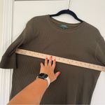 Ralph Lauren LAUREN  Round Neck‎ Short Sleeve Olive Ribbed Knit Top Women's XL Photo 4