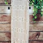 Lucy Paris  Hannah Crochet Dress Lined Beige Ivory Maxi Beach Boho Sundress Photo 0
