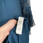 Adrianna Papell Blue Sequin Bat Wing Dress V-Neck Elegant Event Party Womens 6 Photo 4