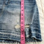 BKE  Denim Blue Frayed Mini Skirt Photo 4