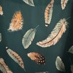 Loft Square Neck Top Green Brown Feather Print Size S Photo 8