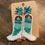 Cowboy Boot Turquoise Beaded Earrings Photo 0