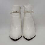 Rouge Helium  Eva Pointed Toes Ankle Heels Side Zip Stud Booties White Size 9 M Photo 11