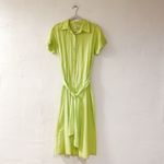Becca Gauzy Midi Shirtdress in Neon Yellow Small Photo 1