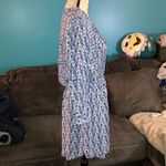 Maeve  from Anthropology Blue and White Patterned Cinch Waist Dress, Medium Photo 2