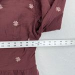 Madewell Embroidered Floral Peplum Top Gauze Tie Back Maroon Womens Size S Photo 1