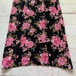 BP  Womens Pink Floral Rose Print Midi Slit Cocktail Dress Wedding Guest Size M Photo 9