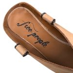 Free People Like New Leather Margarita Heeled Mules Sand Dollar Size 8 Photo 3