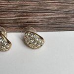 Swavorski Swarovski Crystal Clear Pave Gold Tone Stud Pierced Earrings (Swan Marked) Photo 1