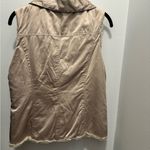 CAbi  Faux Shearling Lined Champagne Satin Zip Vest | Cozy Chic Neutral Layering Photo 7