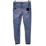Juicy Couture Distressed Denim Beaded Raw Hem Skinny Jeans Size 25 Photo 5