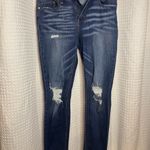 Indigo Rein  Dark Blue Distressed Skinny Jeans Photo 2