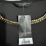 Dorothy Perkins New Black Peplum Top Gold Studded Neckline Hem Women Size XS Photo 5